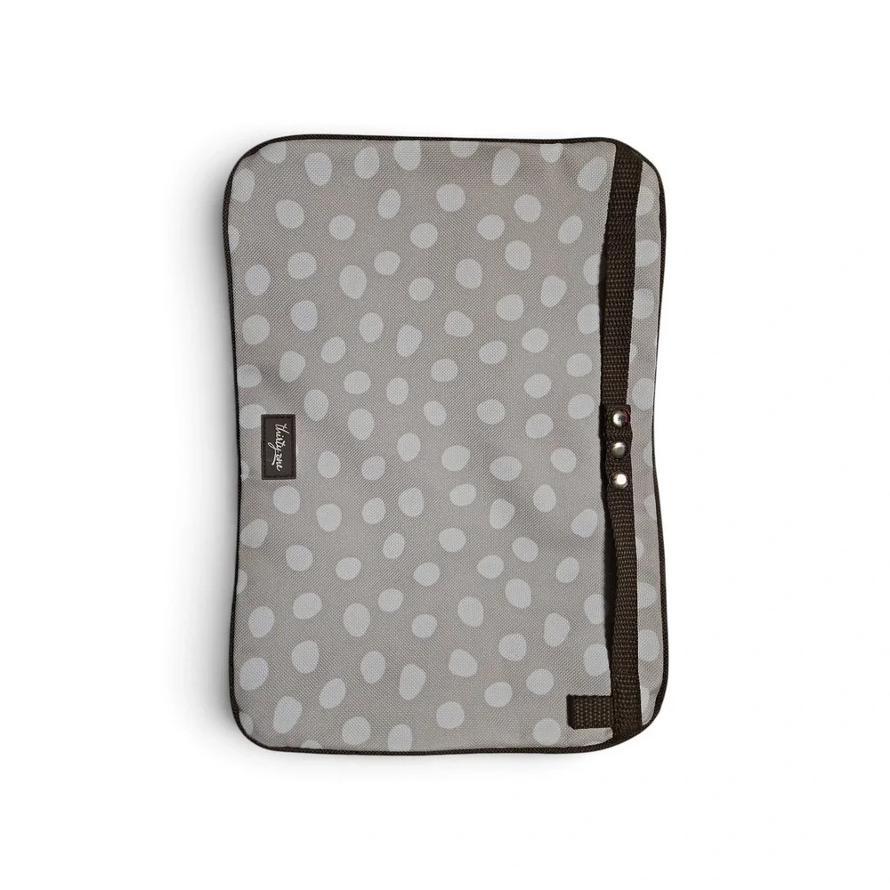 Thirty-One Gifts Thermal Tote Bag Gray White Polka Dot Insulated Lunch Bag 0485
